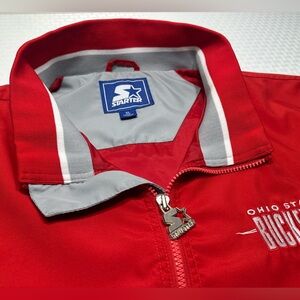 Vintage 90s Starter Ohio State Buckeyes 1/2 Zip Windbreaker Jacket Mens XL Korea